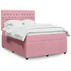 vidaXL Sommier à lattes de lit avec matelas Rose 160x200 cm Velours