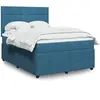 vidaXL Sommier à lattes de lit et matelas bleu 140x200 cm velours