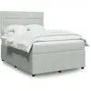 vidaXL Sommier à lattes de lit et matelas Gris clair 140x200cm Velours