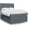 vidaXL Sommier à lattes de lit et matelas Gris foncé 140x200cm Velours