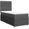 vidaXL Sommier à lattes de lit et matelas Gris foncé 90x190 cm Tissu