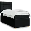 vidaXL Sommier à lattes de lit avec matelas Noir 90x190 cm Tissu