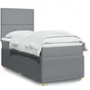 vidaXL Sommier à lattes de lit et matelas Gris clair 90x190 cm Tissu