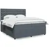vidaXL Sommier à lattes de lit et matelas Gris foncé 200x200cm Velours
