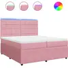 vidaXL Sommier à lattes de lit avec matelas Rose 200x200 cm Velours