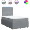 vidaXL Sommier à lattes de lit avec matelas Gris clair 120x200cm Tissu