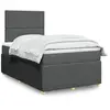 vidaXL Sommier à lattes de lit avec matelas Gris foncé 120x200cm Tissu