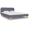 Vidaxl sommier à lattes de lit avec matelas gris foncé 120x190cm tissu