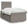 vidaXL Vidaxl Sommier À Lattes De Lit Avec Matelas Taupe 120x190 Cm Tissu