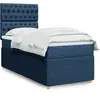 vidaXL Sommier à lattes de lit avec matelas Bleu 100x200 cm Tissu