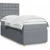 vidaXL Sommier à lattes de lit avec matelas Gris clair 100x200cm Tissu
