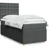 vidaXL Sommier à lattes de lit avec matelas Gris foncé 100x200cm Tissu