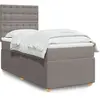 vidaXL Sommier à lattes de lit avec matelas Taupe 100x200 cm Tissu