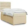 vidaXL Vidaxl Sommier À Lattes De Lit Avec Matelas Crème 100x200 Cm Tissu