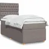 vidaXL Sommier à lattes de lit avec matelas Taupe 90x200 cm Tissu