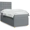 vidaXL Sommier à lattes de lit avec matelas Gris clair 90x200 cm Tissu