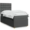 vidaXL Sommier à lattes de lit avec matelas Gris foncé 90x200 cm Tissu
