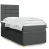 vidaXL Sommier à lattes de lit avec matelas Gris foncé 90x200 cm Tissu
