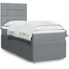 vidaXL Sommier à lattes de lit avec matelas Gris clair 90x200 cm Tissu