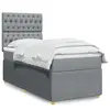 vidaXL Sommier à lattes de lit avec matelas Gris clair 90x200 cm Tissu