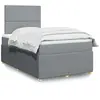 Vidaxl sommier à lattes de lit et matelas gris clair 120x190 cm tissu