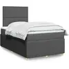 Vidaxl sommier à lattes de lit avec matelas gris foncé 120x190cm tissu
