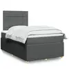 Vidaxl sommier à lattes de lit avec matelas gris foncé 120x190cm tissu