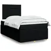 vidaXL Vidaxl Sommier À Lattes De Lit Avec Matelas Noir 120x190 Cm Tissu