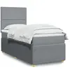 vidaXL Sommier à lattes de lit avec matelas Gris clair 100x200cm Tissu