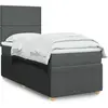vidaXL Sommier à lattes de lit avec matelas Gris foncé 100x200cm Tissu