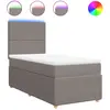 vidaXL Sommier à lattes de lit avec matelas Taupe 100x200 cm Tissu