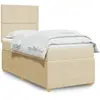 vidaXL Sommier à lattes de lit avec matelas Crème 100x200 cm Tissu