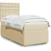 vidaXL Vidaxl Sommier À Lattes De Lit Avec Matelas Crème 90x200 Cm Tissu