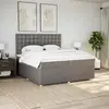 vidaXL Sommier à lattes de lit avec matelas Taupe 200x200 cm Tissu