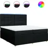 vidaXL Vidaxl Sommier À Lattes De Lit Avec Matelas Noir 200x200 Cm Tissu