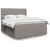 Vidaxl sommier à lattes de lit avec matelas taupe 200x200 cm tissu