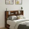 vidaXL Tête de lit en chêne fumé 140 x 16,5 x 103,5 cm Bois composite