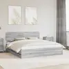 vidaXL Cadre de lit Gris Sonoma 200 x 200 cm Bois Ingénierie