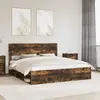 vidaXL Cadre de lit Chêne fumé 180 x 200 cm Pin massif