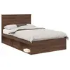 vidaXL Cadre de lit Chêne brun 120 x 190 cm Pin massif