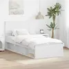 vidaXL Cadre de lit avec tête de lit blanc 90 x 190 cm Pin massif