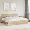 vidaXL Cadre de lit avec tête de lit Sonoma 200 x 200 cm Pin massif