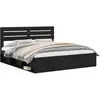 vidaXL Cadre de lit noir 200 x 200 cm Pin massif