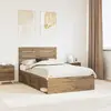vidaXL Cadre de lit avec tête de lit artisanale en chêne 120 x 190 cm