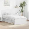 vidaXL Cadre de lit avec tête de lit blanc 90 x 200 cm Pin massif