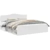 vidaXL Cadre de lit avec tête de lit blanc 200 x 200 cm Pin massif
