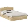 vidaXL Lit de rangement chêne Sonoma 140 x 190 cm Bois composite