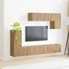 vidaXL Ensemble meuble TV Montage mural 5 pcs Noir Bois d'ingénierie