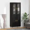 vidaXL Highboard 2 pcs noir imitation chêne 69,5 x 34 x 180 cm