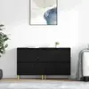 vidaXL Sideboards 2 pcs noir imitation chêne 60 x 35 x 70 cm